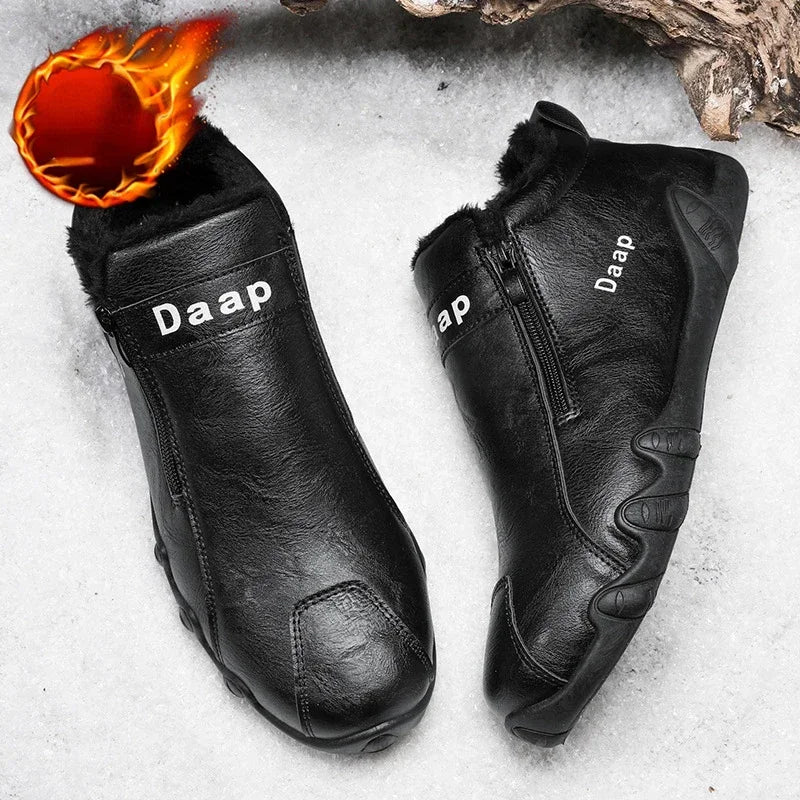 British Style Fashion Short Boots Men Luxury Leather Anti Slip Comfortable Work Shoes Outdoor Travel Sports Casual Shoes 2024