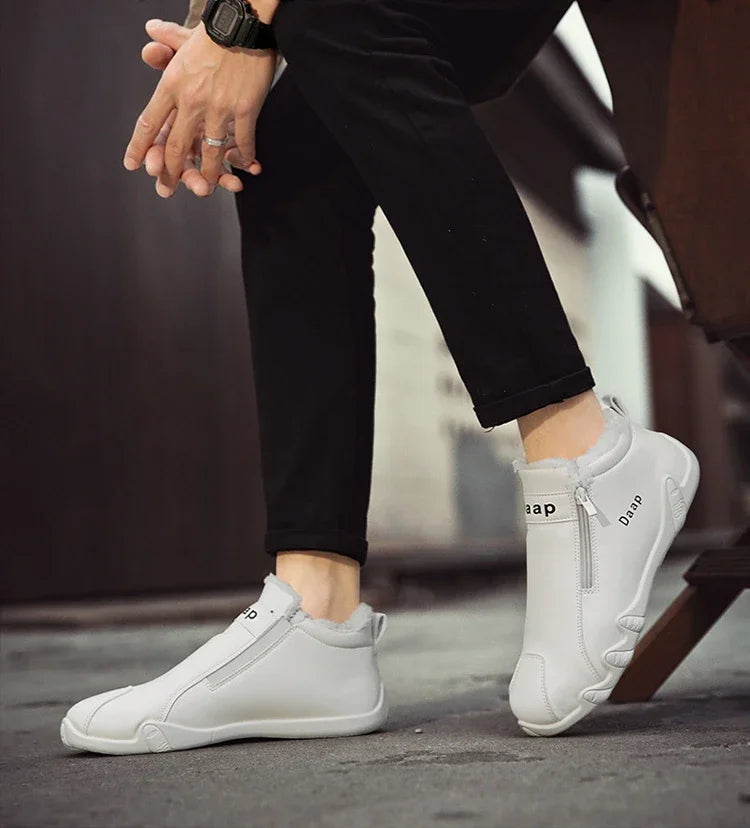 British Style Fashion Short Boots Men  Luxury Leather Anti Slip Comfortable Work Shoes Outdoor Travel Sports Casual Shoes 2024