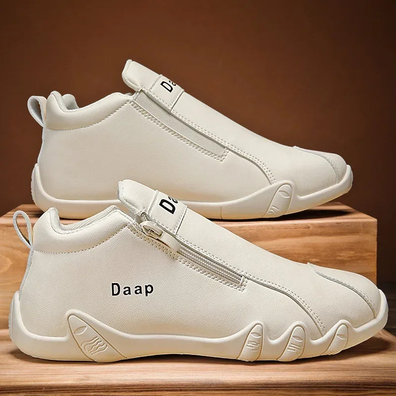 British Style Fashion Short Boots Men  Luxury Leather Anti Slip Comfortable Work Shoes Outdoor Travel Sports Casual Shoes 2024