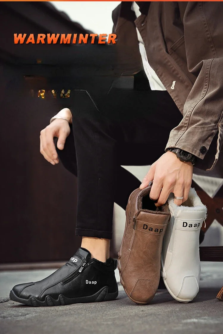 British Style Fashion Short Boots Men  Luxury Leather Anti Slip Comfortable Work Shoes Outdoor Travel Sports Casual Shoes 2024