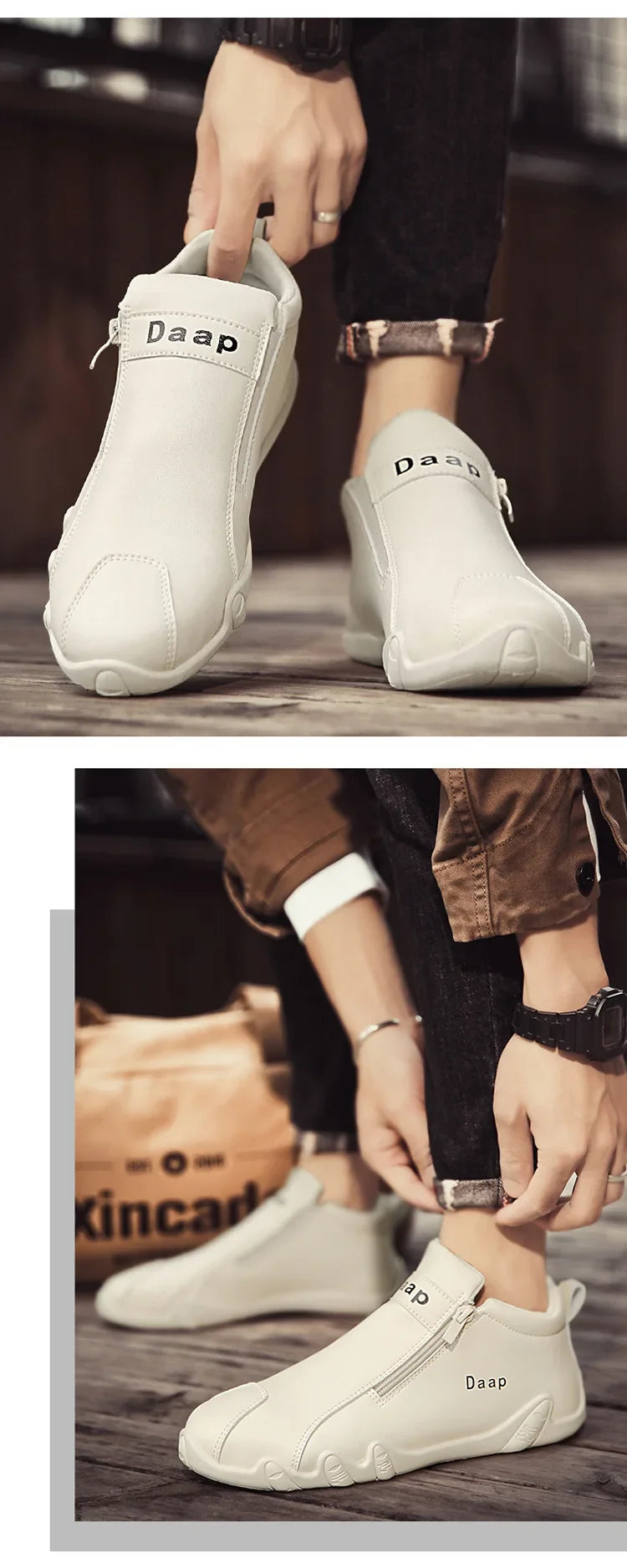 British Style Fashion Short Boots Men  Luxury Leather Anti Slip Comfortable Work Shoes Outdoor Travel Sports Casual Shoes 2024