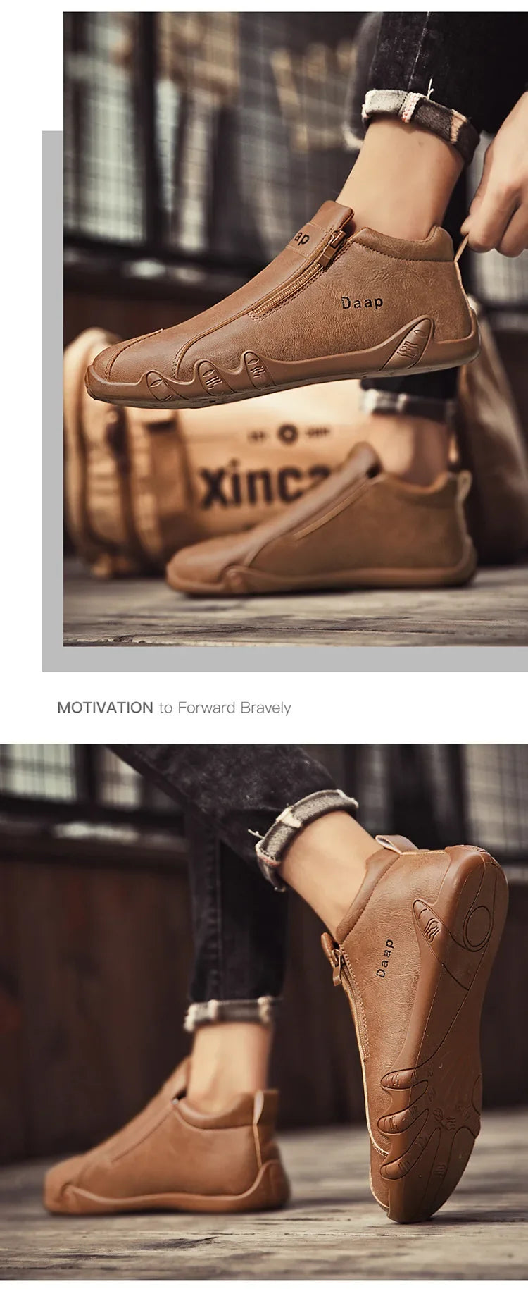 British Style Fashion Short Boots Men  Luxury Leather Anti Slip Comfortable Work Shoes Outdoor Travel Sports Casual Shoes 2024
